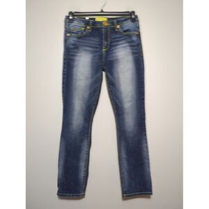 VTG Baby Phat Womens Y2K Cat Embroidery Jeans Blue Denim Babydoll Size 11 30X30